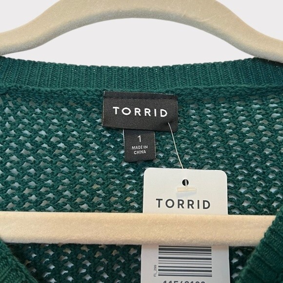 Torrid Pullover Slit Front Sweater Emerald Green NWT Size 1 US 1X (14-16) - Picture 7 of 10